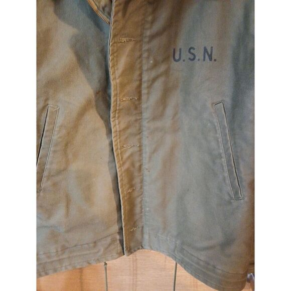 Vintage 40s USN Navy N1 Deck Jacket, Alpaca Fur , Size 40, Ww2 - Picture 3 of 16